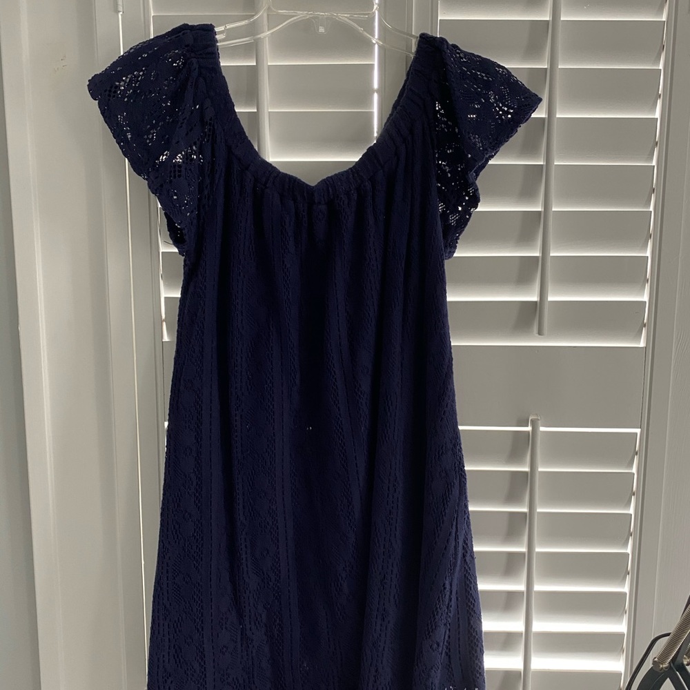 Navy Roxy Off-The-Shoulder Dress